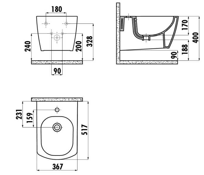 ELEGANCE Wall Mounted Bidet SP1304